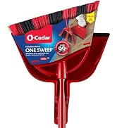 O-Cedar One Sweep Broom &amp; Step-On Dustpan Set | Patented Wave Bristles Remove Over 99% of Dirt in...