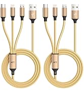 USB Multi Charging Cable for All Devices, Nylon 3 in 1 Multiple Charger Cable Charger with Multip...