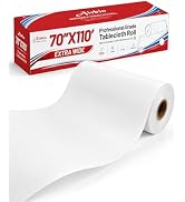 Plastic Table Cloth, 70 in x 110 ft Plastic Table Cover Roll Extra Wide White Disposable Tableclo...