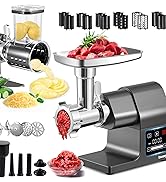 Huanyu 2000W Max Power Heavy Duty Electric Meat Grinder Veggie Shredder and Ice Shaver with Touch...