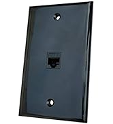 BOPLAT 1 Port CAT6 Ethernet Wall Plate Black - Single Gang CAT 6 RJ45 Network Cable Cover Plate F...