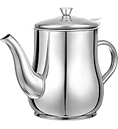 HEMOTON Bacon Grease Container with Strainer 24oz Oil Pot Dispenser Bottle Stainless Steel Oil St...