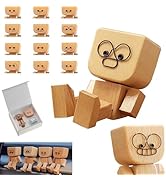 HOSYH Charming Shaking Feet Wooden Man Figurine, Little Wooden Statue That Sways, Car Dashboard F...