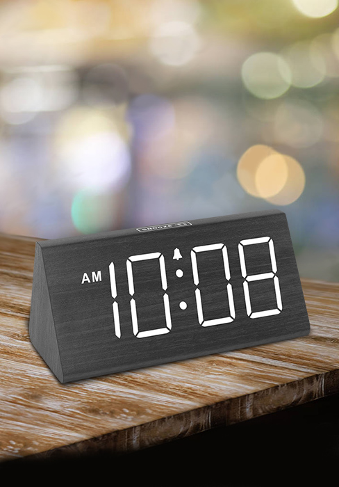 wooden alarm clock