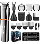 PRITECH Beard Trimmer for Men, 6 in 1 Beard Trimmer Kit, Electric Beard Trimmer with Hair, Precis...
