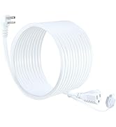 20 Feet Outdoor Extension Cord Waterproof 16AWG 90Degree Flat Plug Outdoor Extension Cord,White G...