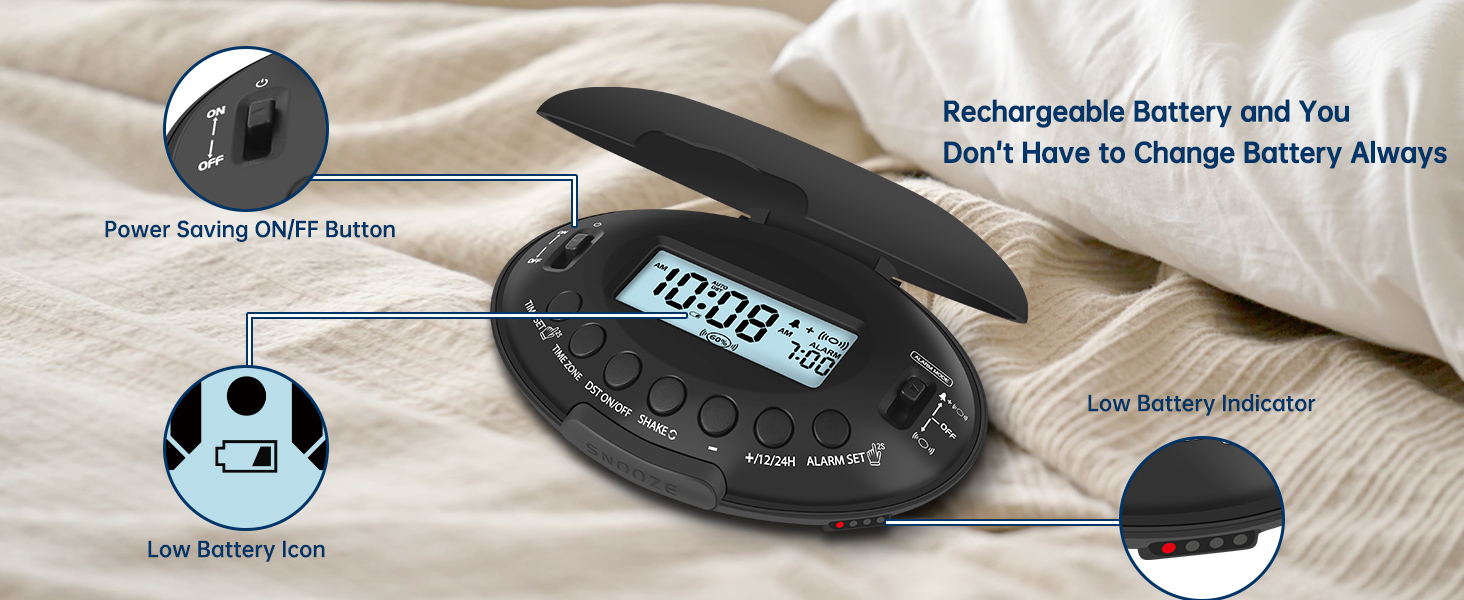 rechargeable alarm clock