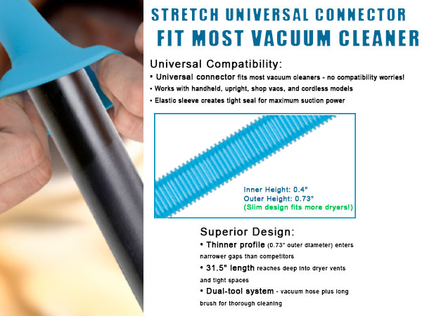 Dryer Vent Cleaner Kit With Dryer Vacuum Hose Attachment