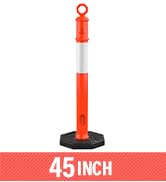 Orange Delineator Post with Rubber Base
