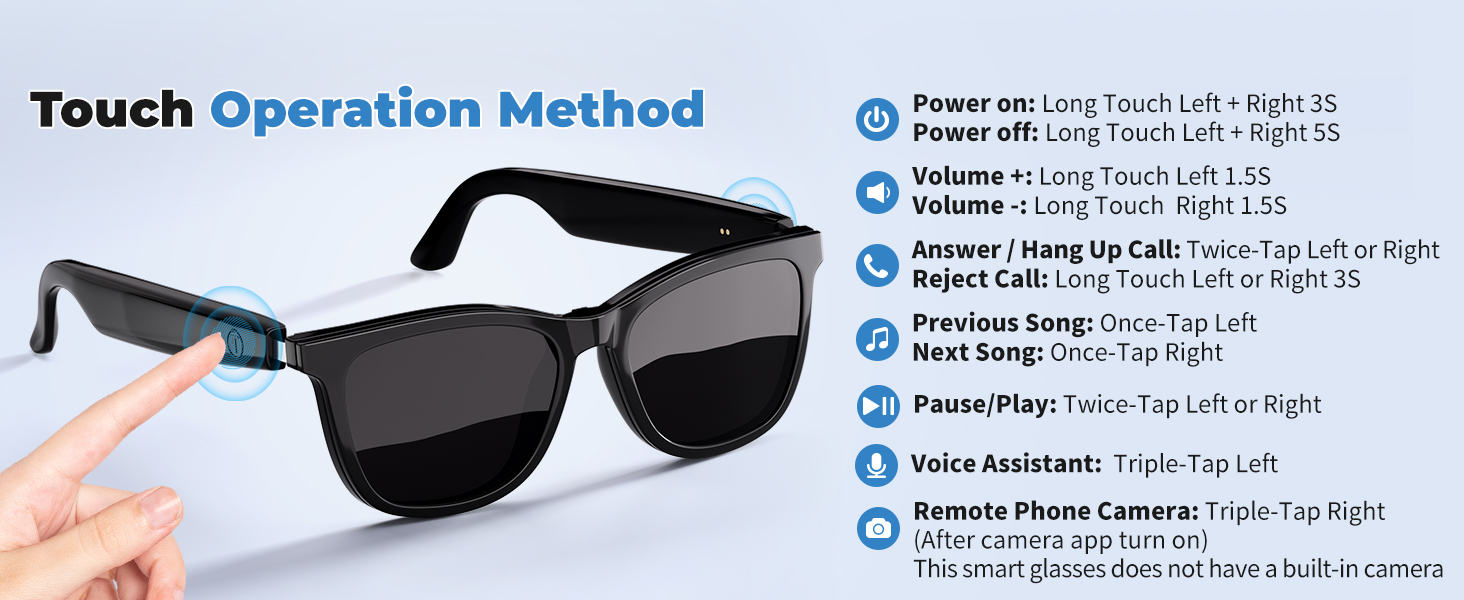 Smart glasses that connect Bluetooth for calls or music playback