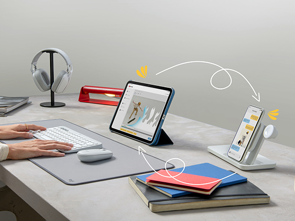 pebble keys 2 k380s bluetooth slim keyboard and pebble 2 m350s cordless mouse white