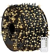 TW SHINE Christmas Lights, 1000 LED 328FT Christmas Tree Lights Plug in with 8 Modes, Remote Wate...