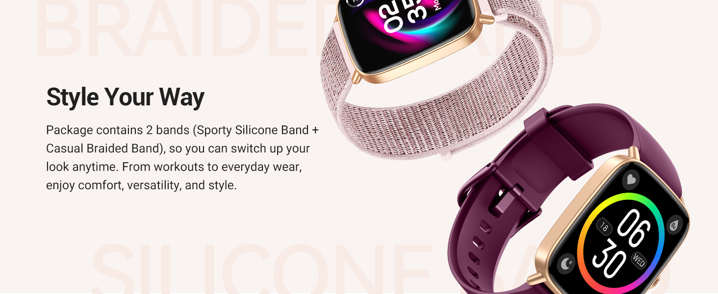 fitness watch for men with 2 bands