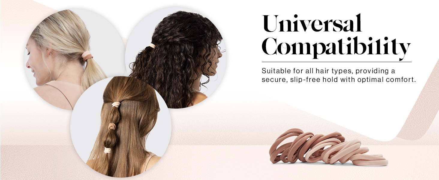 woman girl beuty kit mom little hair tie no crease thin rubber band big no breakage pony tails