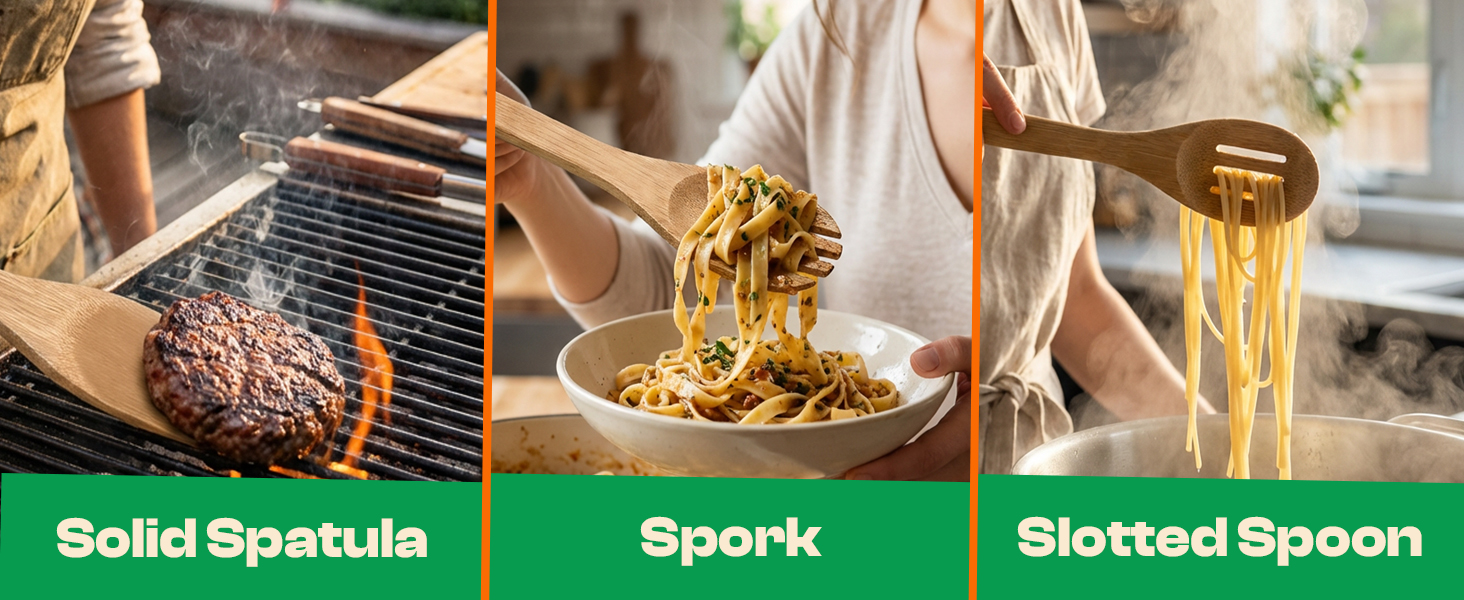 Riveira Bamboo Cooking Spoons 6-Piece