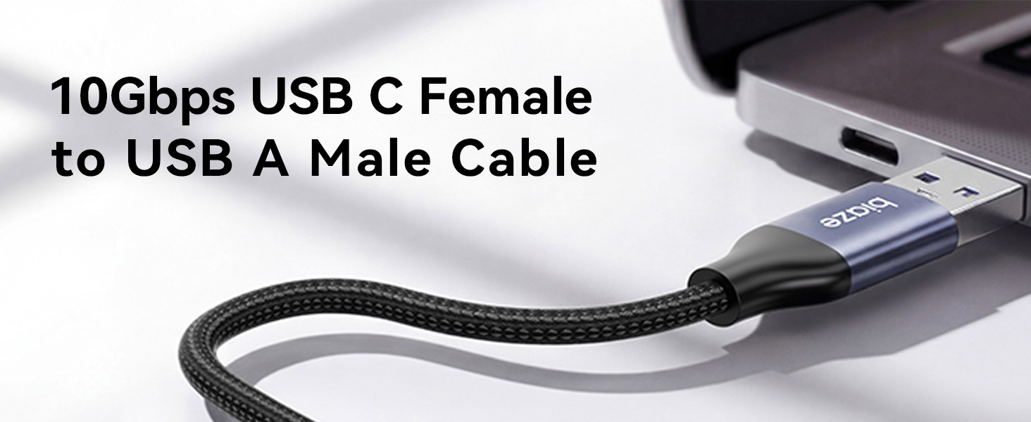 10Gbps USB C Female to USB A Male Cable
