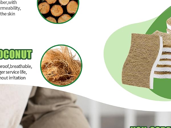Sponges Kitchen Natural Dish Sponge Plant-Based