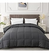 MATBEBY King Comforter Duvet Insert - All Season Dark Grey Comforters King Size - Quilted Down Al...