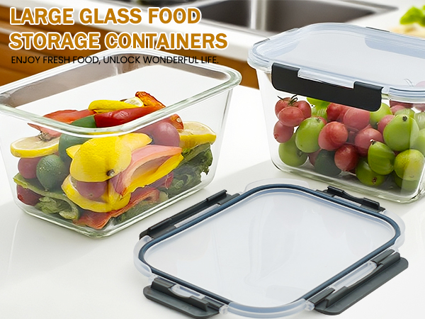 large glass storage containers with lids