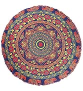 Nature's Own Meditation Floor Pillow, Round Large Pillows Seating for Adults, Bohemian Mandala Ci...