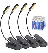 Hilngav 4 Pack Reading Light with 3 Color Temperature, 6 LED Book Clip Lamp for Reading in Bed, E...