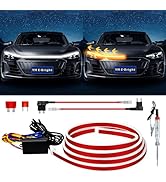 Dynamic Scan Start Up Hood Light Strip Sequential Flowing Turn Signal Lights Flexible DRL Daytime...