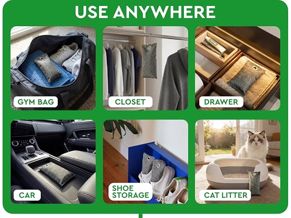 Use charcoal bags anywhere