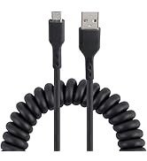GELRHONR Retractable Micro USB Cable,Coiled USB A to USB B Charging and Data Cable for Some Micro...