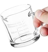 Ackers Etched Scale Espresso cup with Handle, Thickened Bottom and Wall, Double V-Shaped Spout,2....
