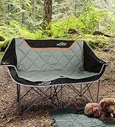 FAIR WIND Oversized Fully Padded Camping Chair Folding Loveseat Camping Couch Double Duo Chair He...