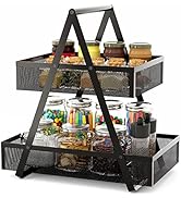 EKNITEY Tiered Snack Organizer Countertop - Metal Kitchen Counter Organizer Small Coffee Station ...