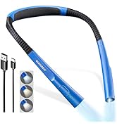 Glocusent Upgraded LED Neck Reading Light, Book Light for Reading in Bed, 30-min Timer, 3 Colors ...