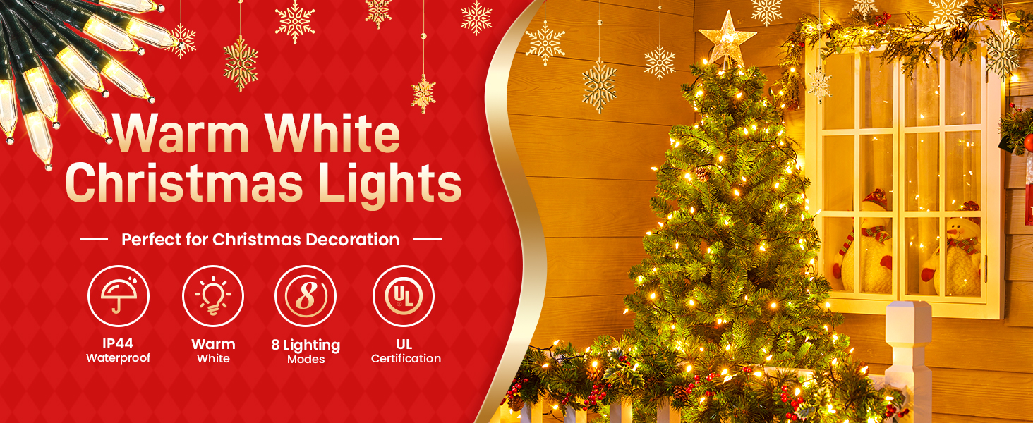 Warm white Christmas lights-1