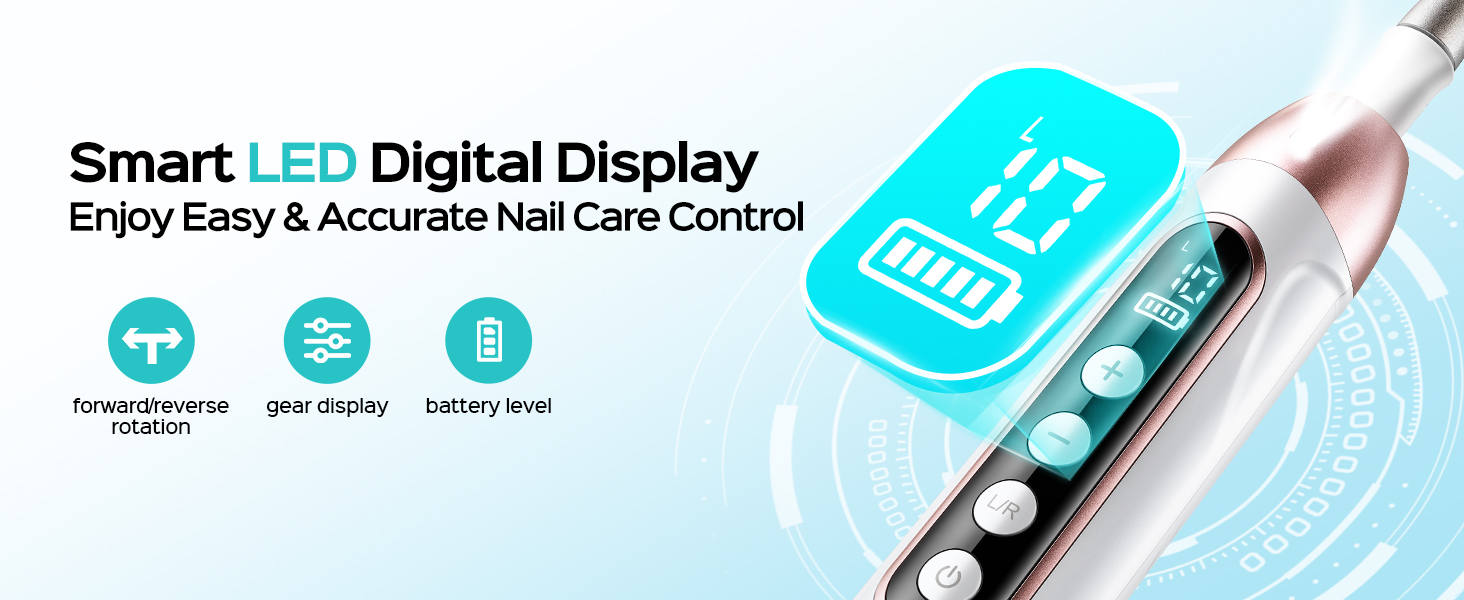 Smart LED Digital Display, Enjoy Easy &amp;amp; Accurate Nail Care Control