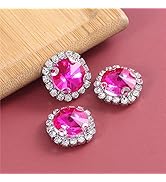 Flat Back Rhinestones Buttons Embellishments with Diamond, Sew On Crystals Glass Rhinestone for C...