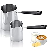Dicunoy Set of 2 Milk Butter Warmer Pot, 12oz/22oz Turkish Coffee Pot, Stovetop Chocolate Melting...