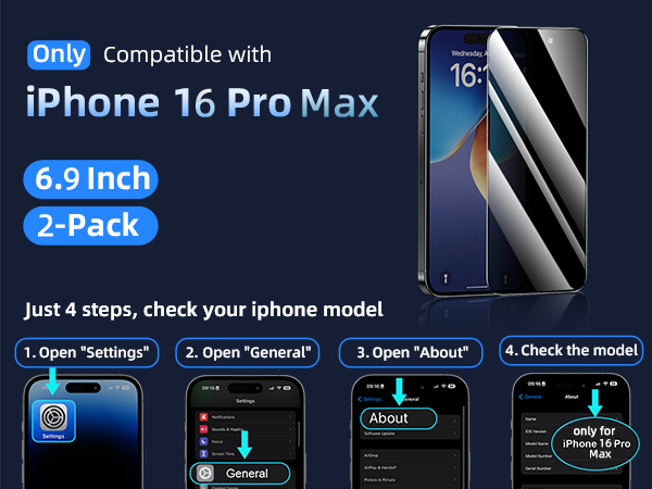 16promax screen protector privacy