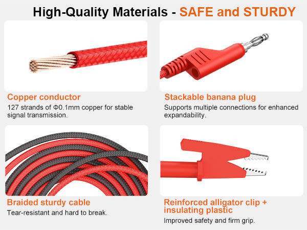 Stackable Banana Plug to Alligator Clip 