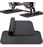TOBWOLF 2PCS Non-Slip Mat Compatible with Peloton Bike, Concept 2 Rowing Machine, Exercise Bike M...