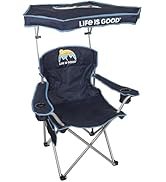 Life is Good Max Shade Chair, Portable Folding Chair with Canopy and Cup Holders for Beach, Sport...