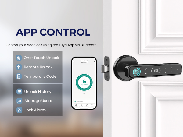 smart knob door lock with app control, door knob with keypad for bedroom, smart lock knob