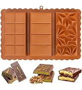 Dubai Chocolate Bar Mold, 1.2 Inch Deep Silicone Chocolate Molds, 3-Cavity Large Candy Bar Mold f...