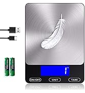 Food Scale -33lb Digital Kitchen Scale for Food Ounces Grams Rechargeable 304 Stainless Steel,Bat...