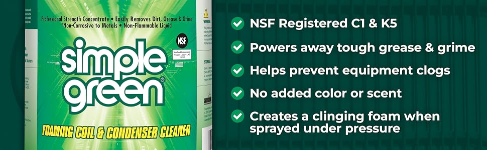 NSF registered; Powers away grease &amp;amp; grime; Helps prevent equipment clogs; No added color or scent