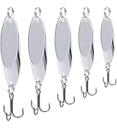 FREGITO 5pcs Fishing Lures Fishing Spoons, Trout Lures Bass Lures Hard Metal Spinner Baits for Sa...