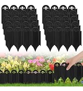 6.5ft Thicken Sturdy Garden Edging - 4.3in Raised &amp; Easy to Install Plastic Flower Bed Border, Sp...