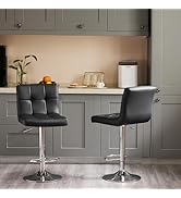 DUMOS Bar Stools Set of 2, 24 inch Counter Height Bar Stools, Upholstered Modern Kitchen Barstool...