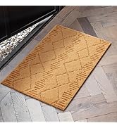 Front Door Mat Indoor Outside Entrance, Heavy Duty Dirt Trapper Coir Doormat with Non Slip Backin...