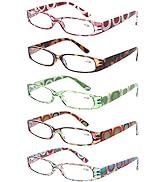 Kerecsen Reading Glasses 5 Pairs Ladies Fashion Spring Hinge Readers for Women