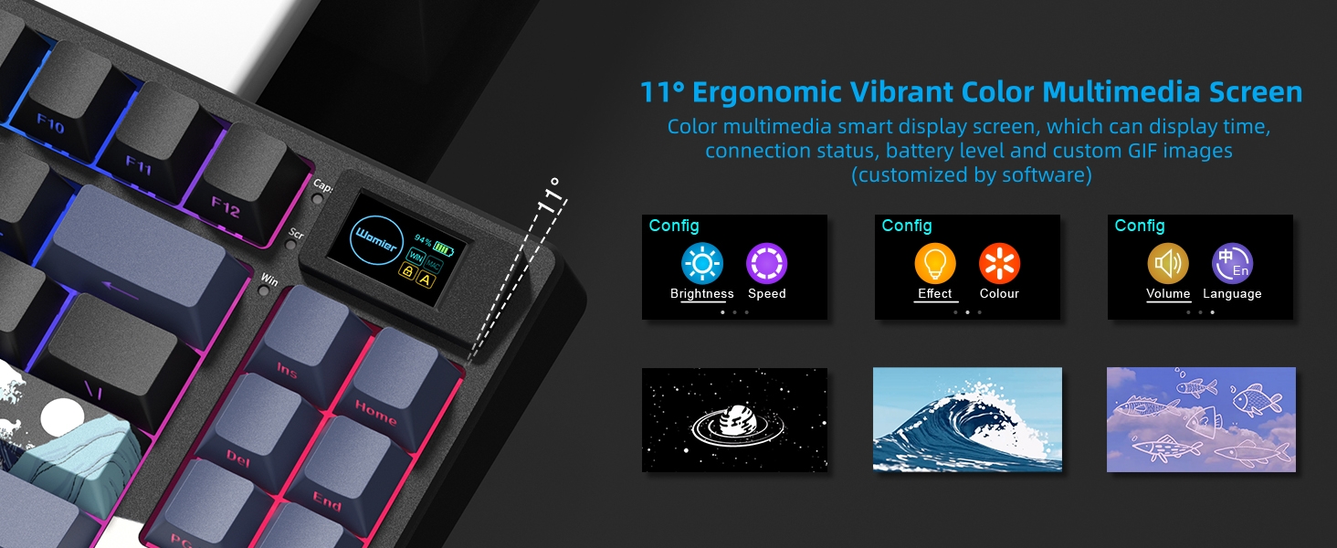 75% Wireless Mechanical Keyboard, Creamy Gaming Keyboard, 75% Black keyboard